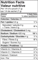 Nutrition Facts - Oriental Stir-Fry Mix